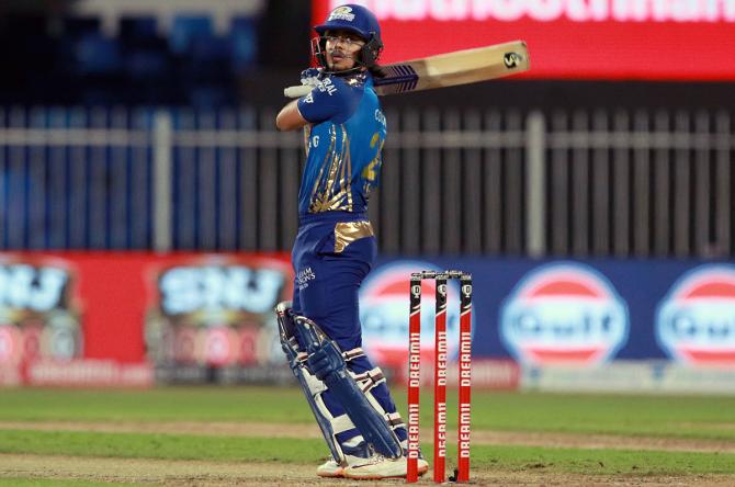 Ishan Kishan hits a boundary