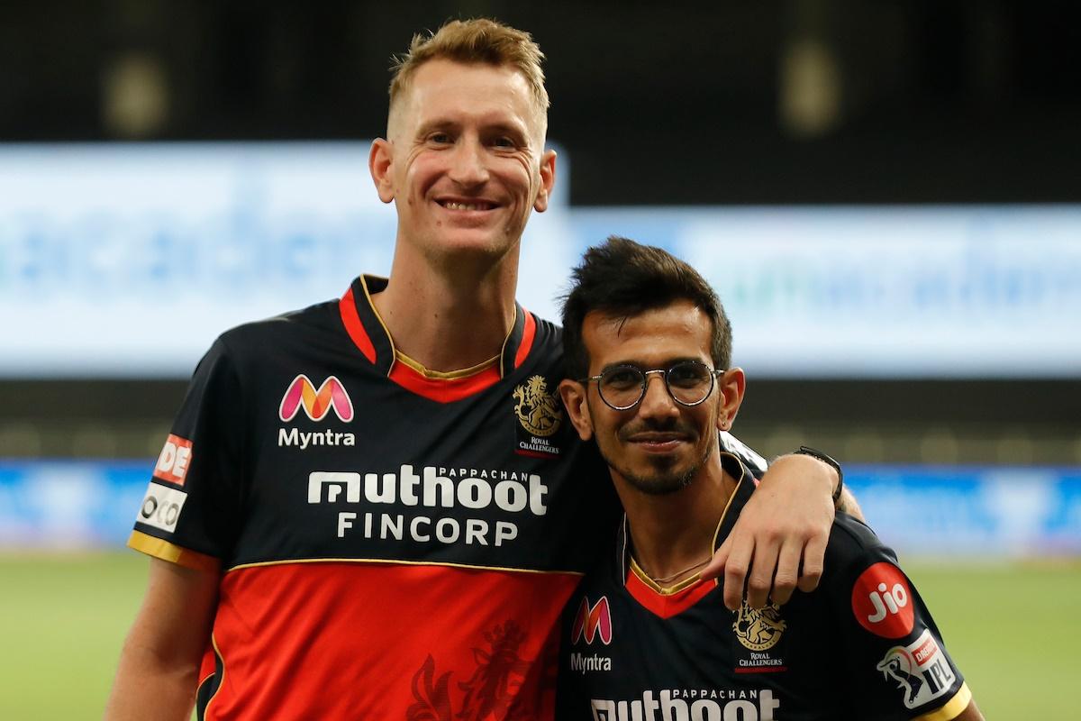 Chris Morris with his Royal Challengers Bangalore teammate Yuzvendra Chahal