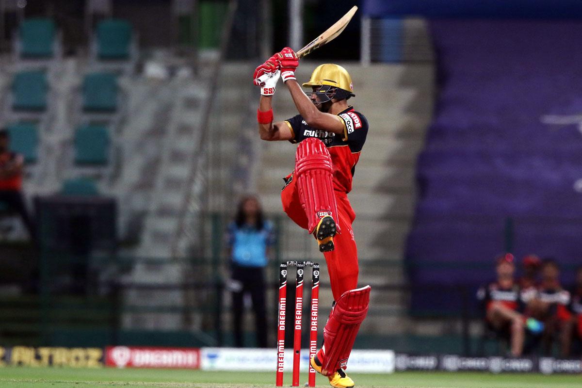 Royal Challengers Bangalore opener Devdutt Padikkal hits a boundary