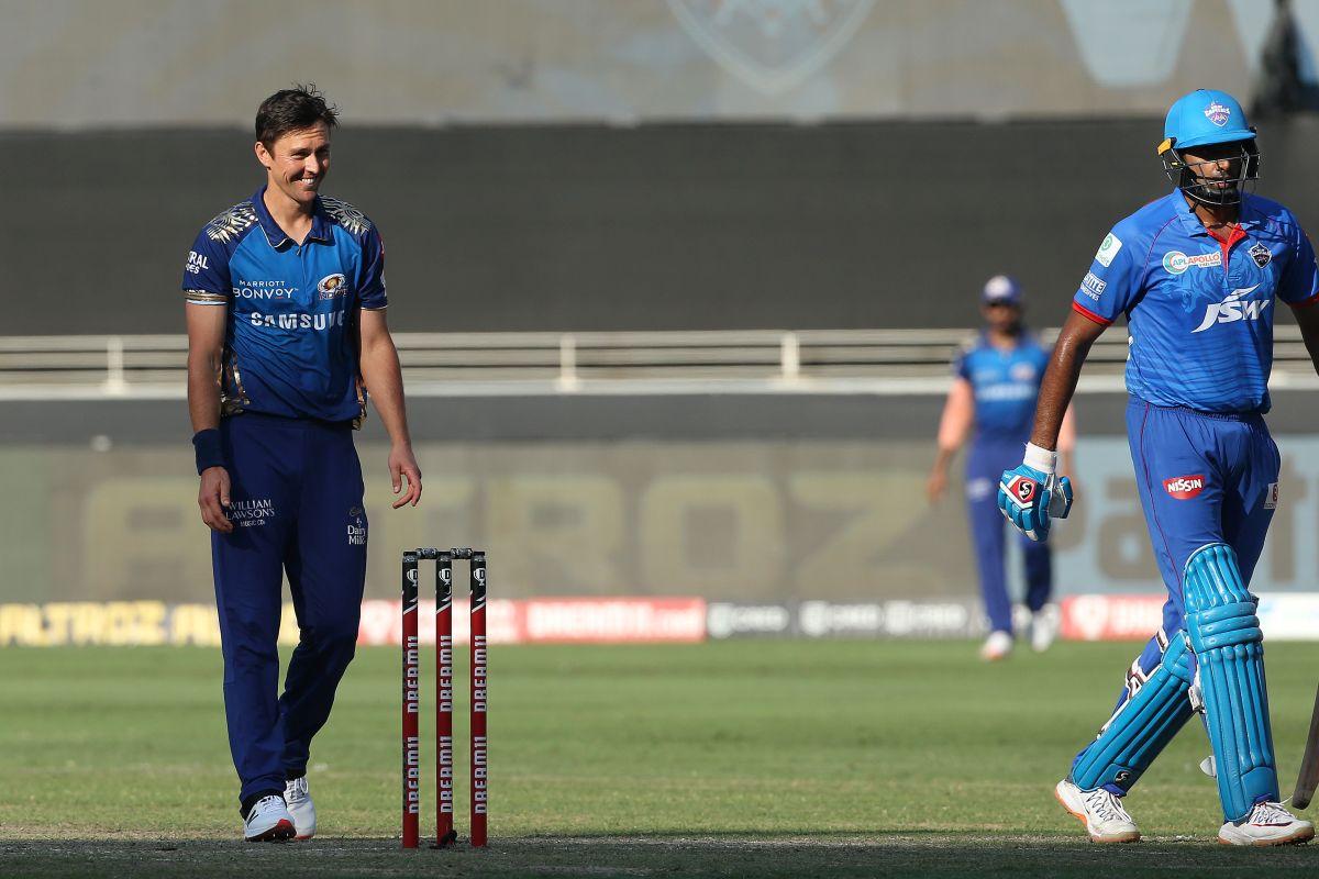 Trent Boult celebrates on dismissing Ravichandran Ashwin