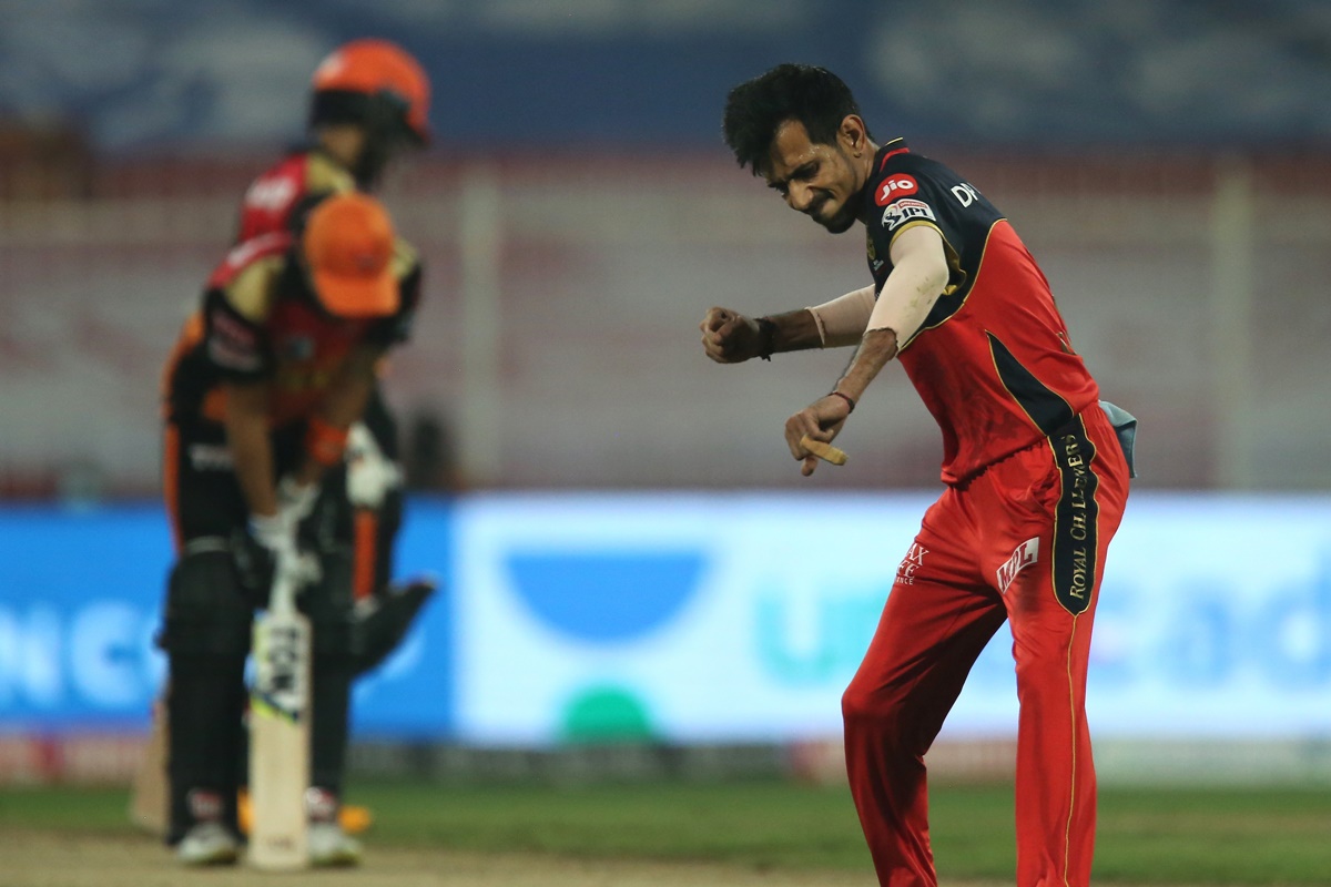 Yuzvendra Chahal celebrates after dismissing Manish Pandey