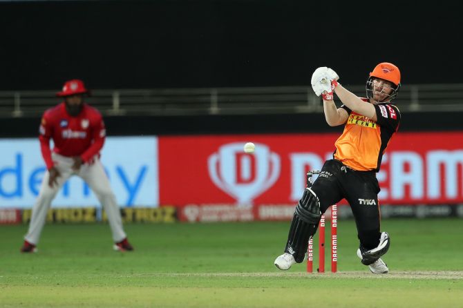 David Warner top-scored for SunRisers Hyderabad with 35 of 20 balls, including three fours and two sixes.