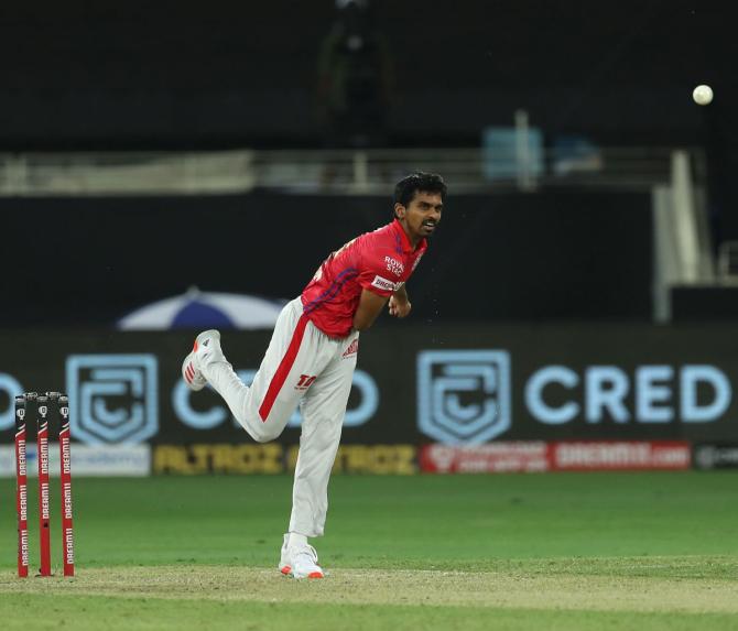 Kings XI Punjab's Murugan Ashwin took 3 for 21 against RCB