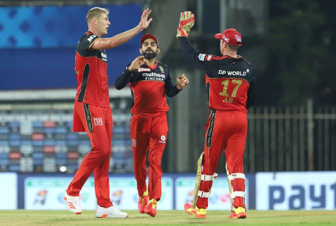 Kyle Jamieson celebrates the wicket of Suryakumar Yadav