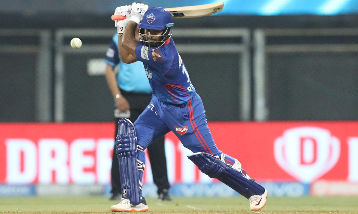 Rishabh Pant plays a shot during his knock of 51, off 32 balls