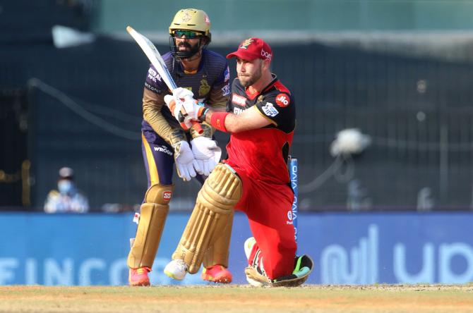 Royal Challengers Bangalore's Glenn Maxwell bats against Kolkata Knight Riders during the first phase of the Indian Premier League, in April.