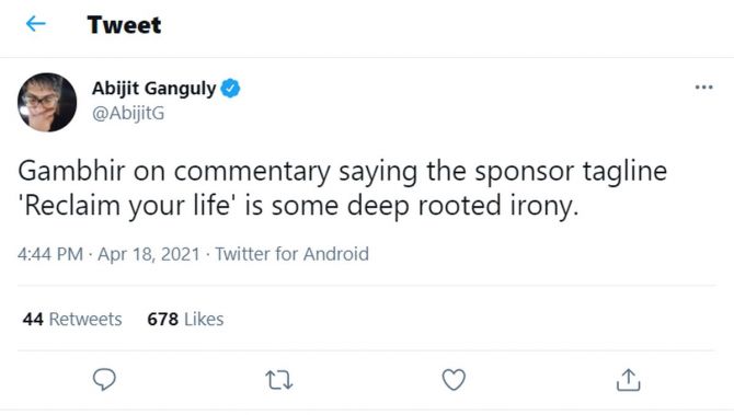 Abhijit Ganguly tweet