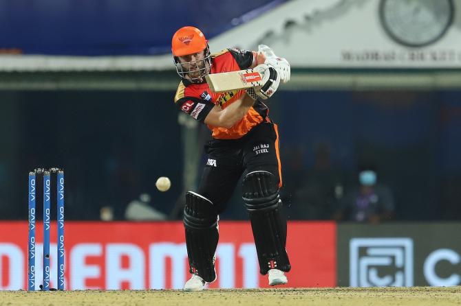 Kane Williamson, playing his first match of IPL 2021, scored an uneaten 16 off 19 balls.