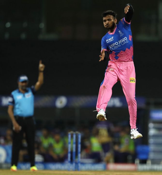 In the seven matches played by Rajasthan Royals in the now suspended IPL 2021, Chetan Sakariya picked seven wickets