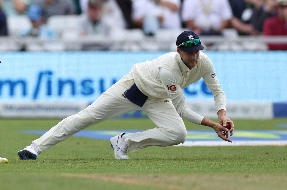 Shardul Thakur is caught in the slips by Joe Root off the bowling of James Anderson.