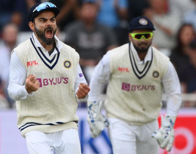 Virat Kohli reacts