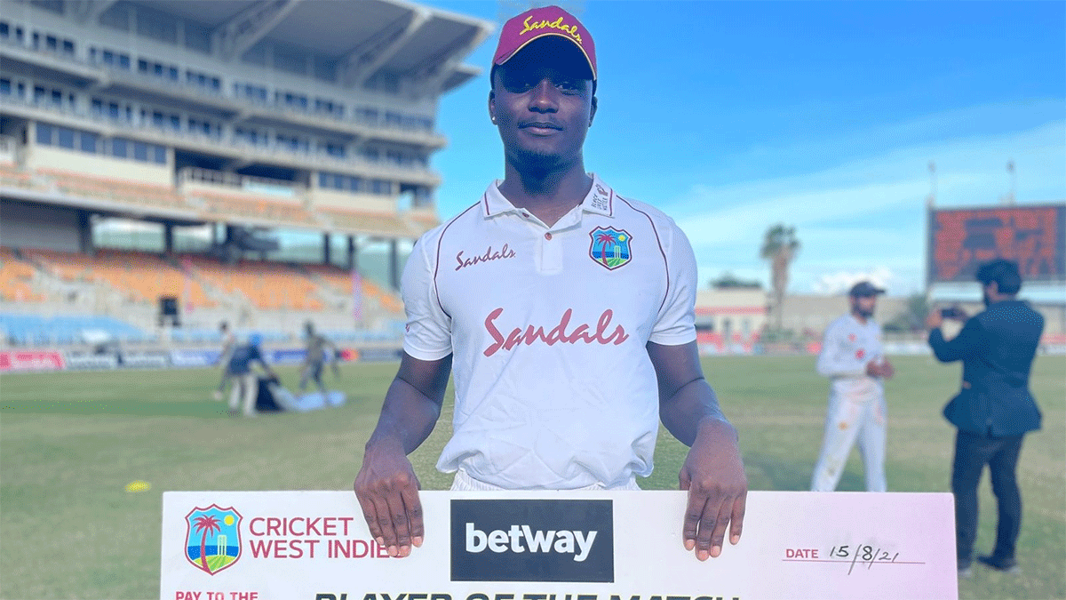 West Indies' Jayden Seales was named Player of the Match. the 19-year-old Seales became the youngest West Indian to get a Test match five-wicket haul, beating Alf Valentine's 71-year-old record, as he rolled over Pakistan's lower order after they resumed at 160-5.