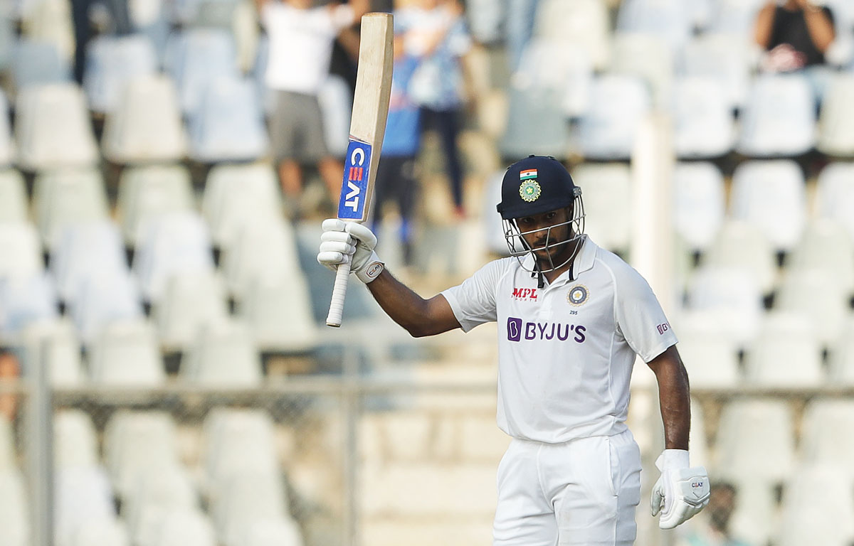 Mayank Agarwal celebrates on reaching his century