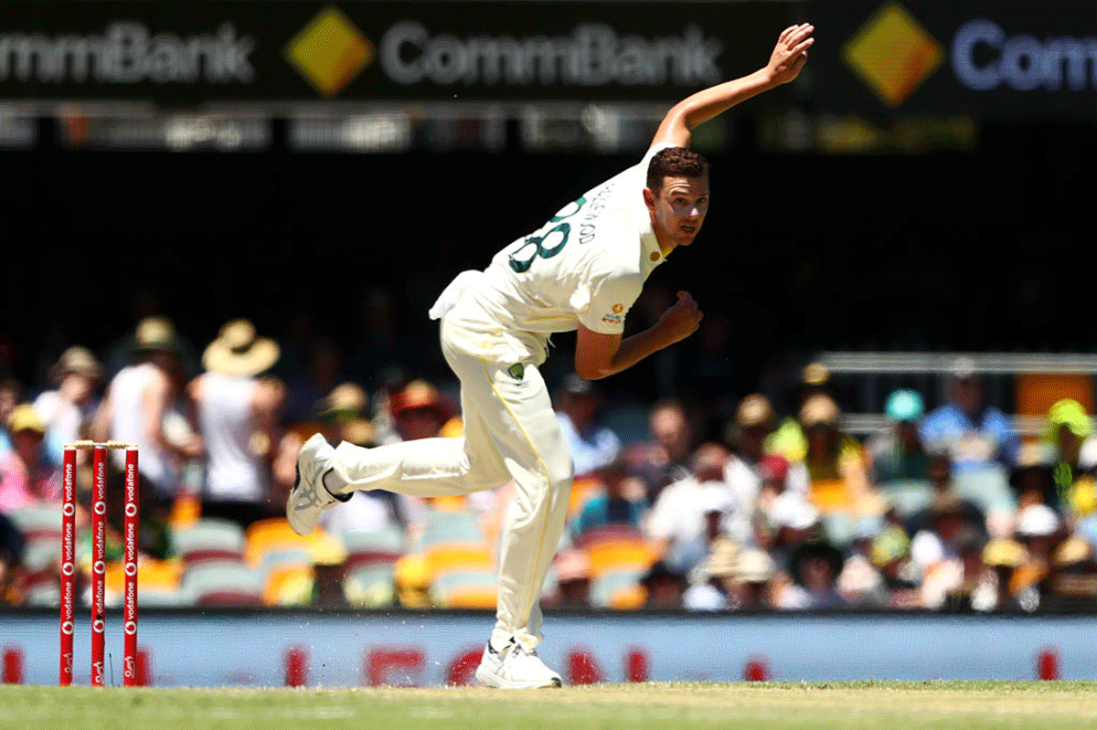 Australia's Josh Hazlewood underwent a scan on Friday but bowled on Saturday when Australia cruised to comprehensive victory to go 1-0 up in the five-match series.