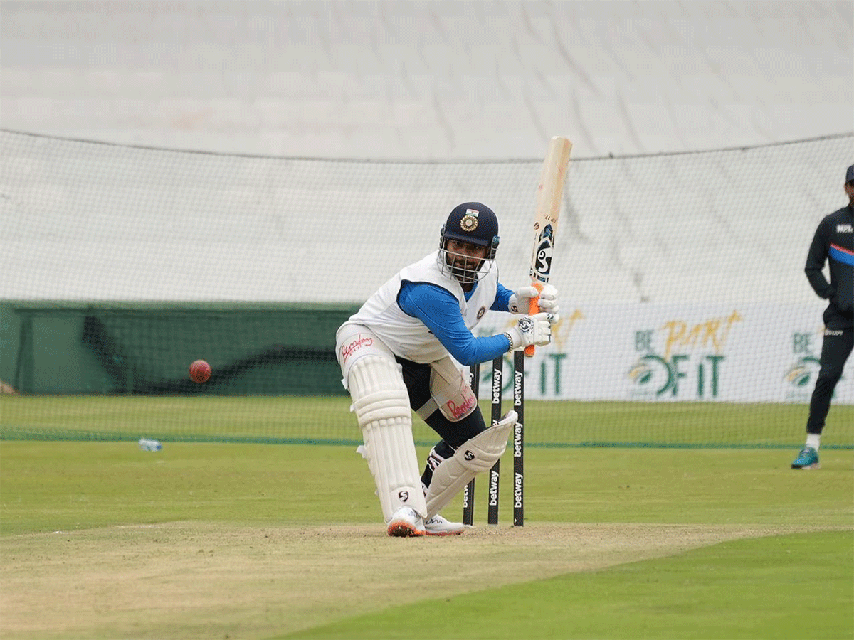 Rishabh Pant bats in the nets