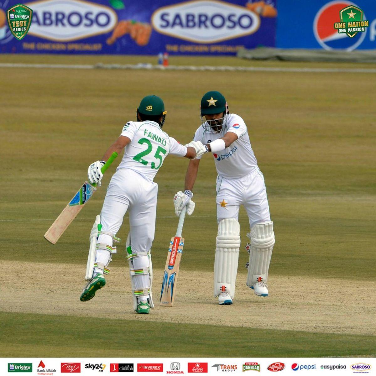 Babar Azam and Fawad Alam's unbroken 123-run stand helped Pakistan recover after losing early wickets on Day 1 of the 2nd Test in Rawalpindi on Thursday