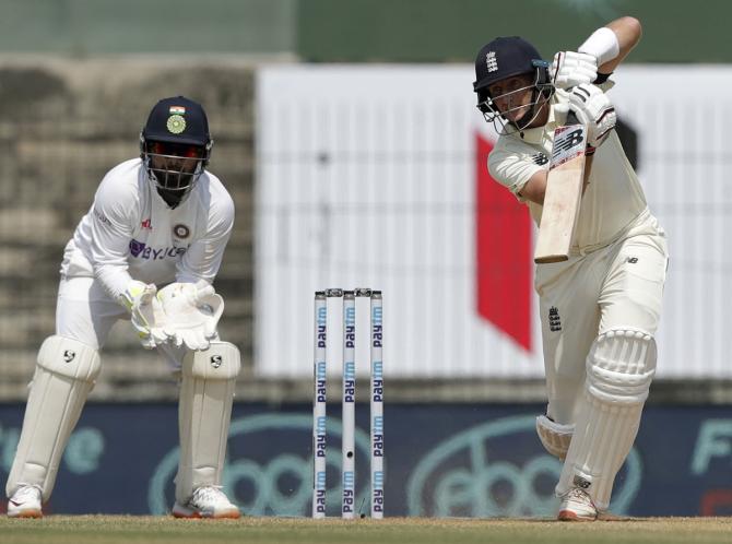 Joe Root bats during Day 1