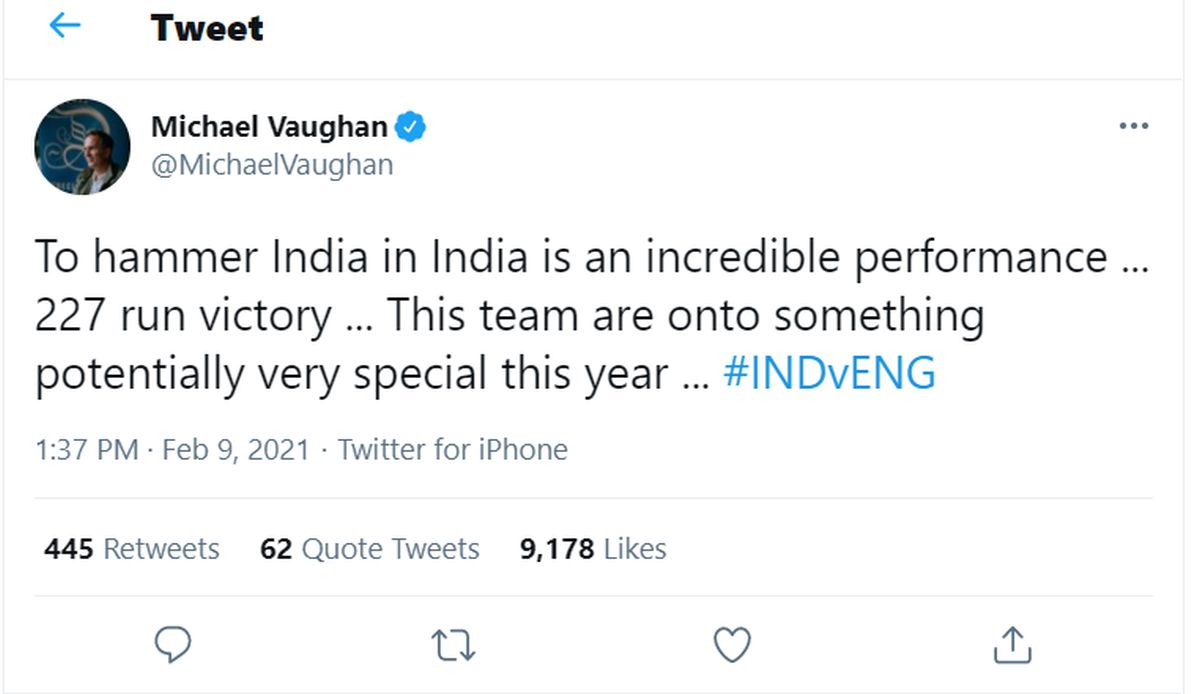 Micheal Vaughan's tweet