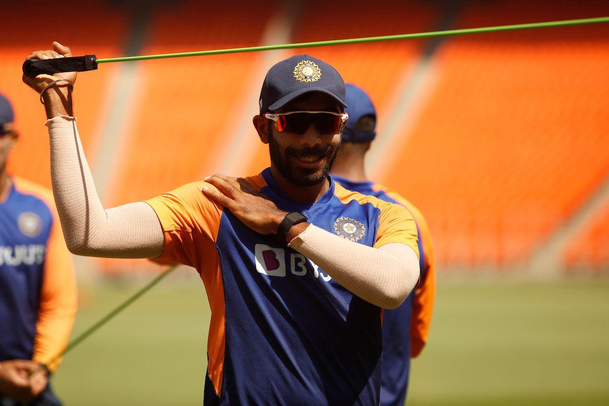 Jasprit Bumrah has a smile as he trains 