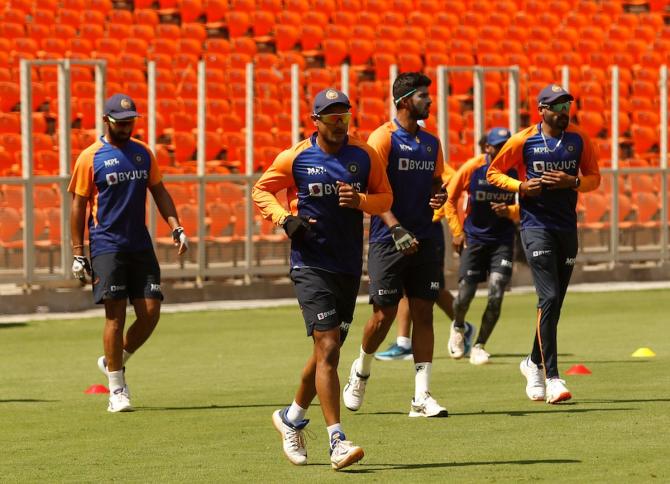 India players at a training session