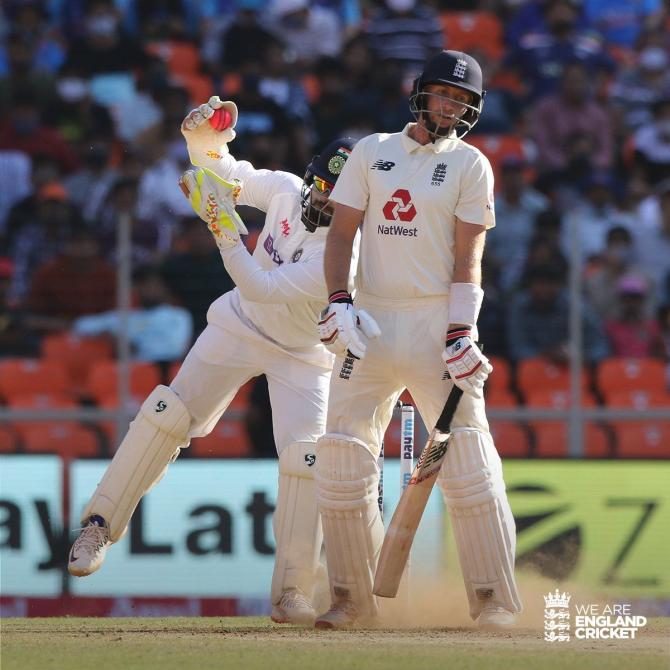 Joe Root lets one go as it takes off