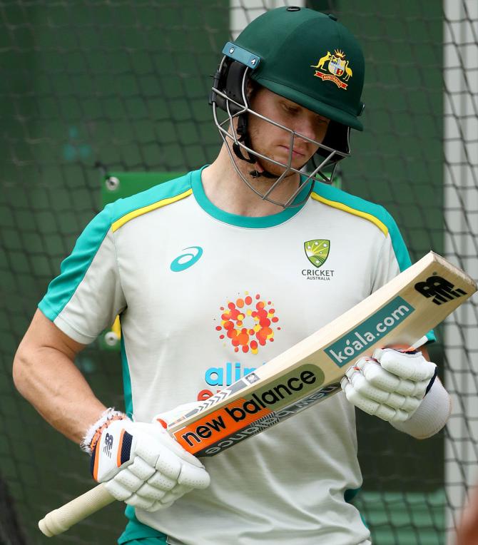 Steve Smith during an Australian nets session