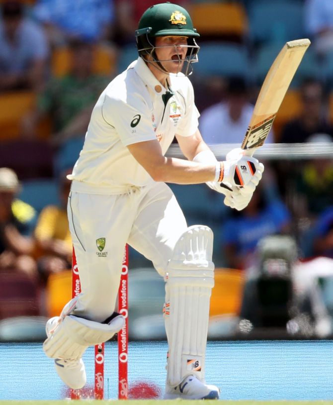 Steve Smith bats during Day 1 of the fourth Test