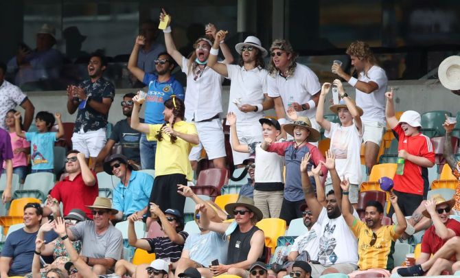 The noisy crowds from both, the Australian and Indian camps at the Gabba on Day 3 of the 4th Test on Saturday