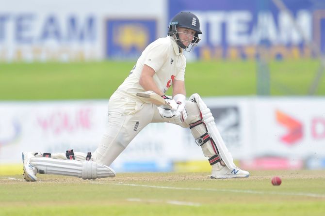 England's Joe Root bats on Day 2 of the 1st Test against Sri Lanka at Galle on Saturday