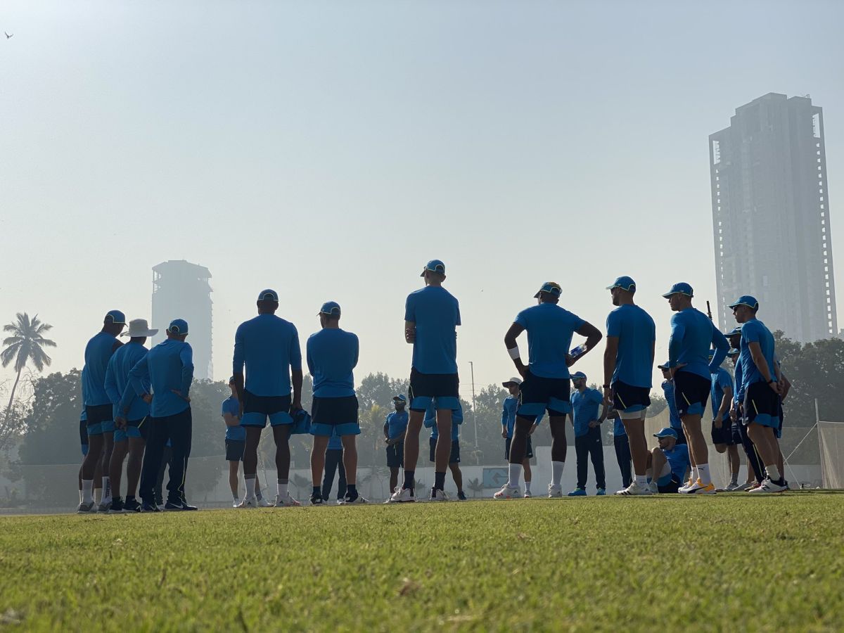 The South African cricket team before a training session in Karachi on Sunday