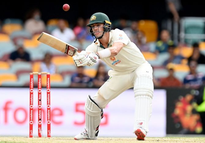 Pat Cummins  hit two fours and a six in a breezy 28 to boost Australia's total.