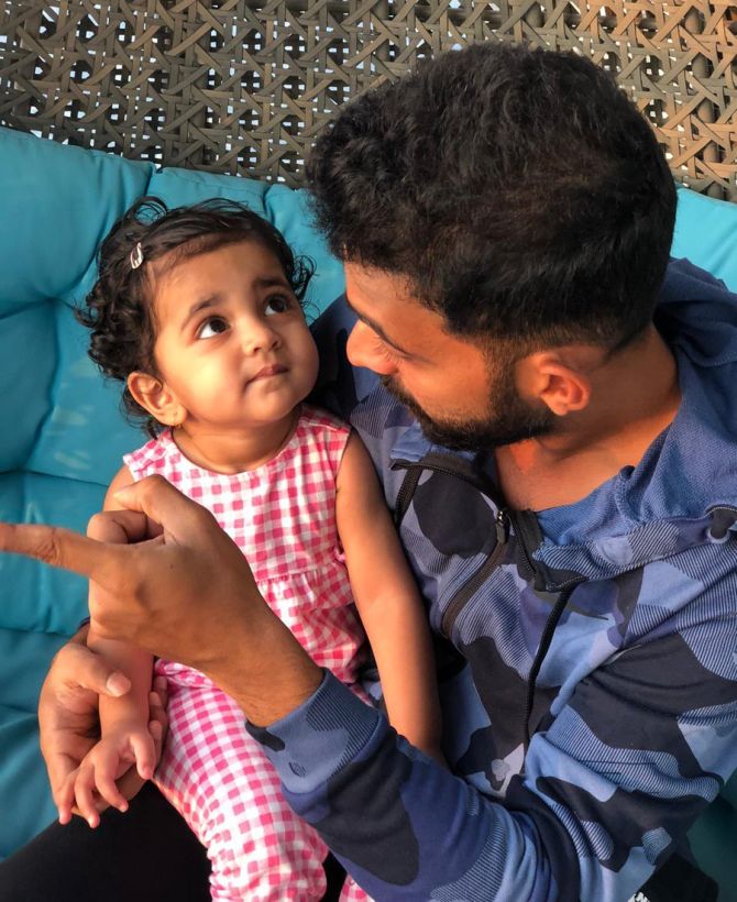 Adorable! Rahane spends time with Aarya - Rediff Cricket