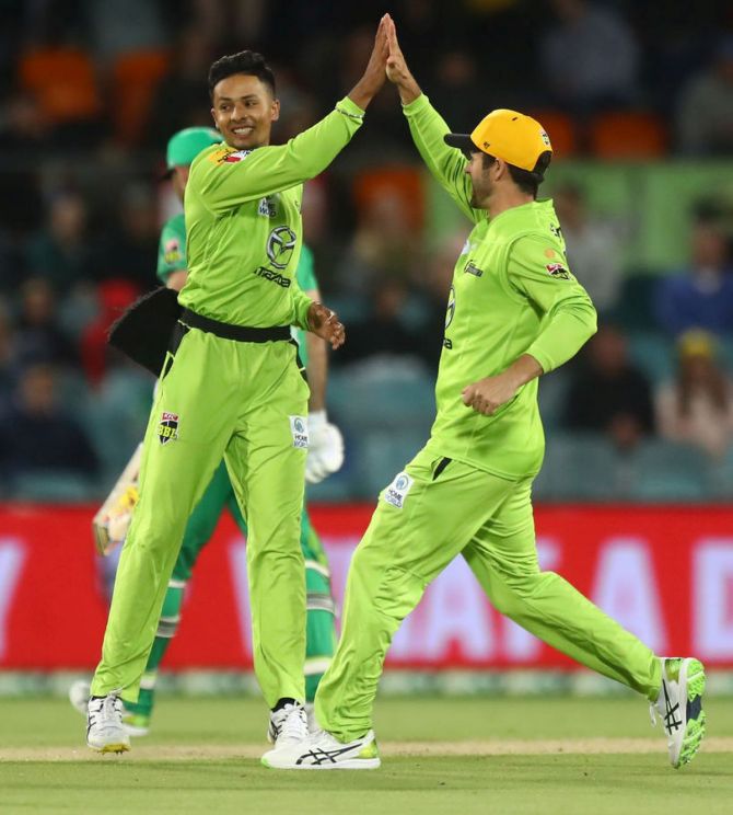 Tanveer Sangha has been impressive in his debut season in the Big Bash League, taking 21 wickets for Sydney Thunder