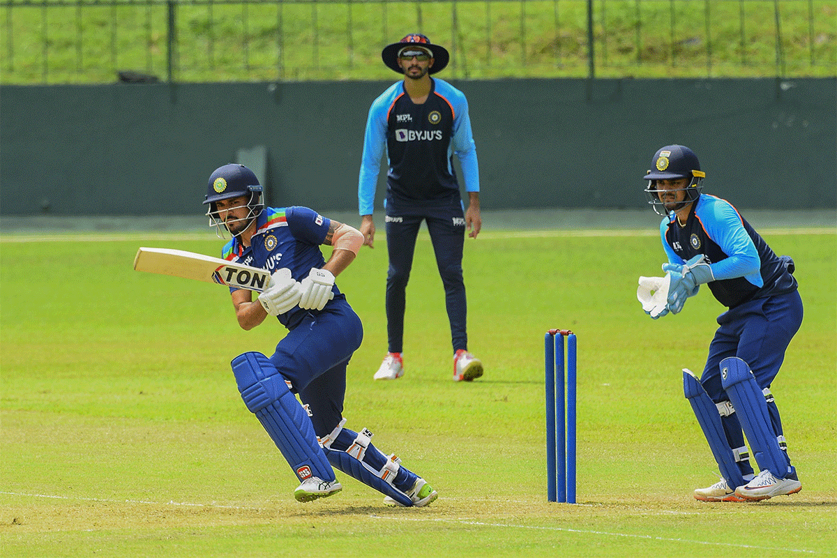 Manish Pandey bats during the intra-squad T20 in Colombo on Monday