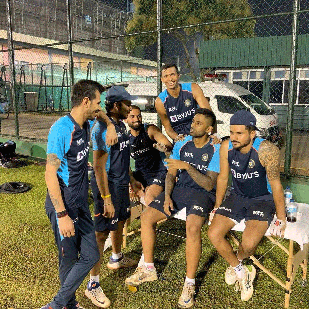 Members of the Indian team relaxing on Friday 