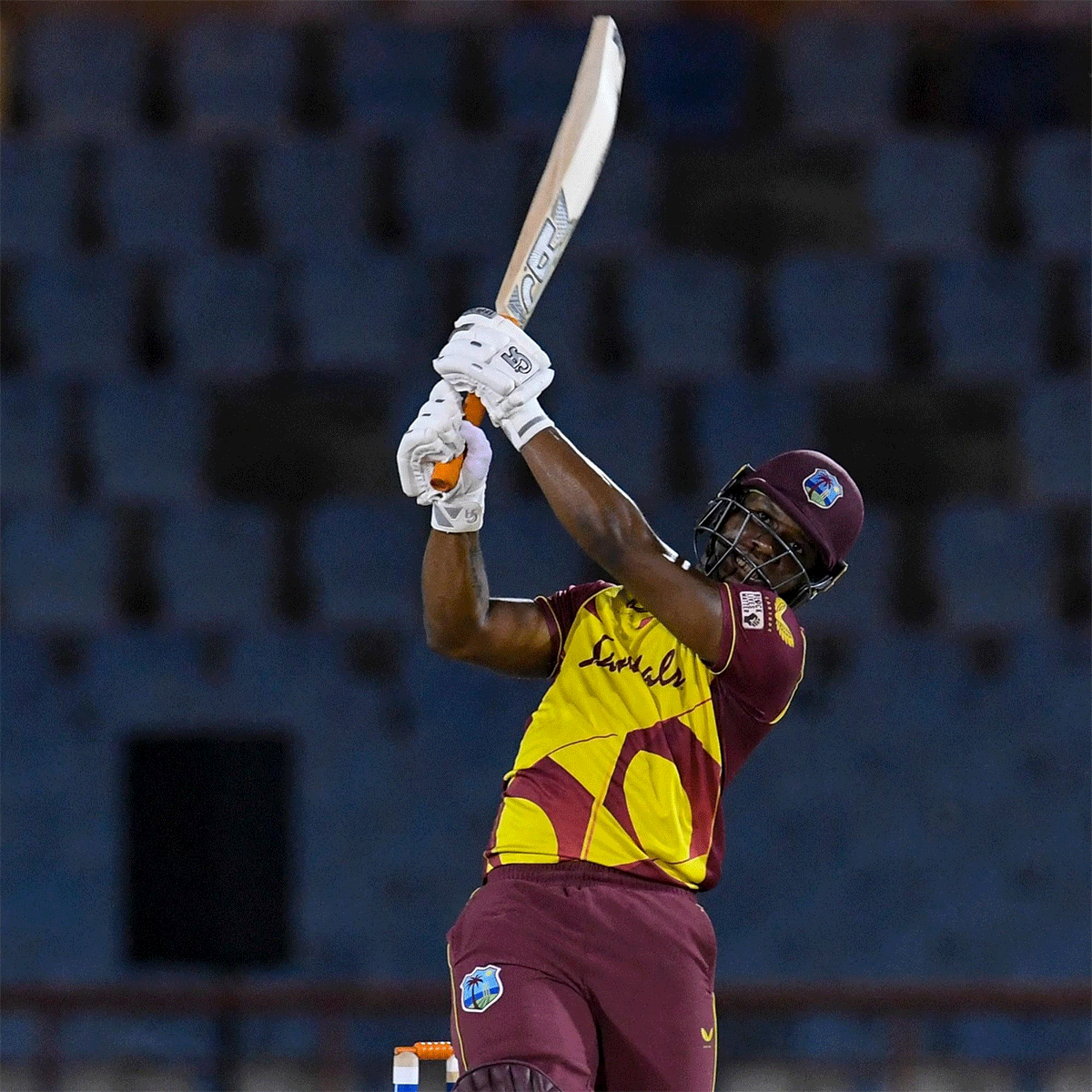West Indies' Evin Lewis bats in the 5th and final T20I against Australia on Friday 