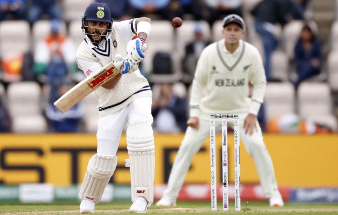 Virat Kohli bats during Day 2 of the ICC World Test Championship Final against New Zealand, at The Hampshire Bowl, on Saturday