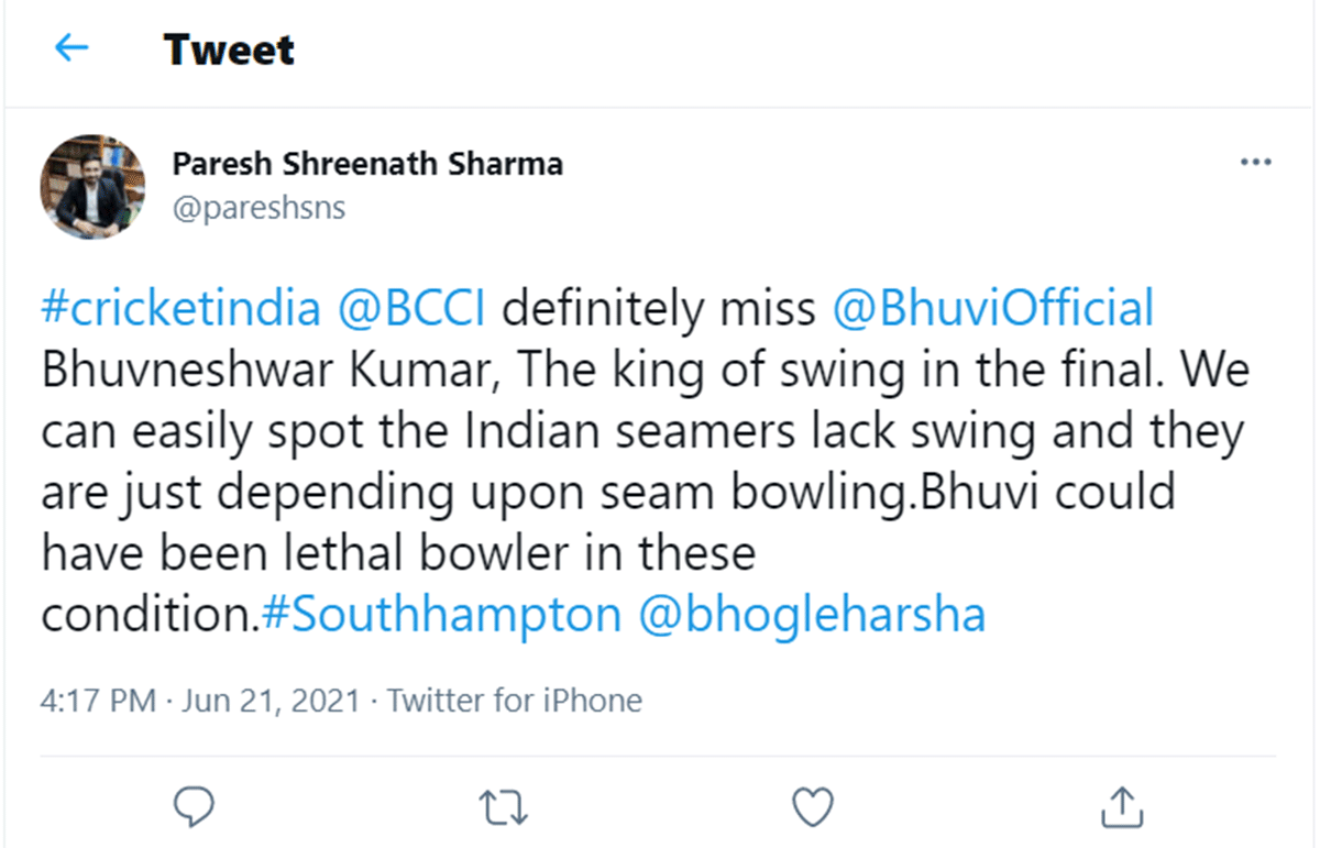 Tweet Bhuvi trending