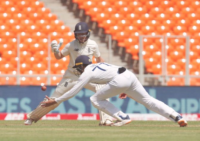 England's Ollie Pope bats on Day 1 of the 4th Test in Ahmedabad on Thursday