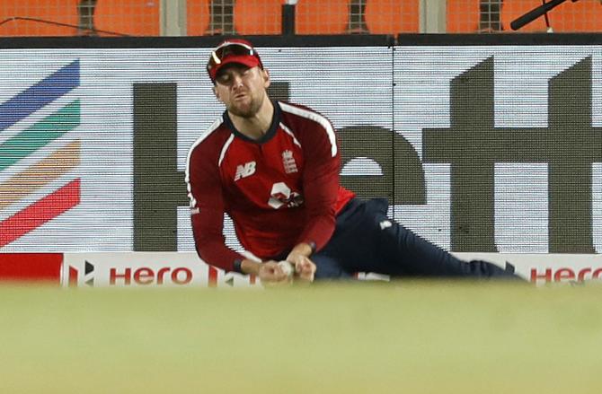 David Malan takes the catch of Suryakumar Yadav