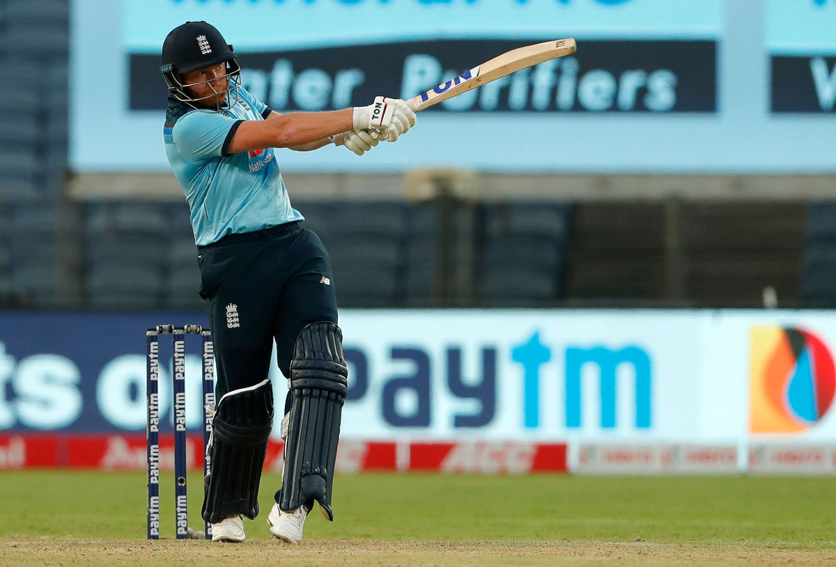 Jonny Bairstow scores a boundary during the 2nd ODI