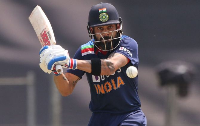 India captain Virat Kohli bats en route his half-century