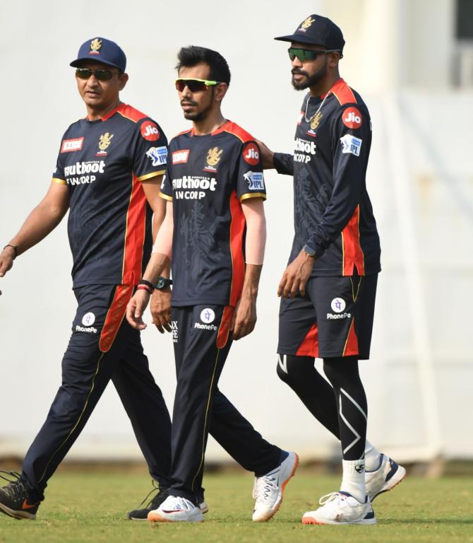 Sanjay Bangar, Mohammed Siraj and Yuzvendra Chahal