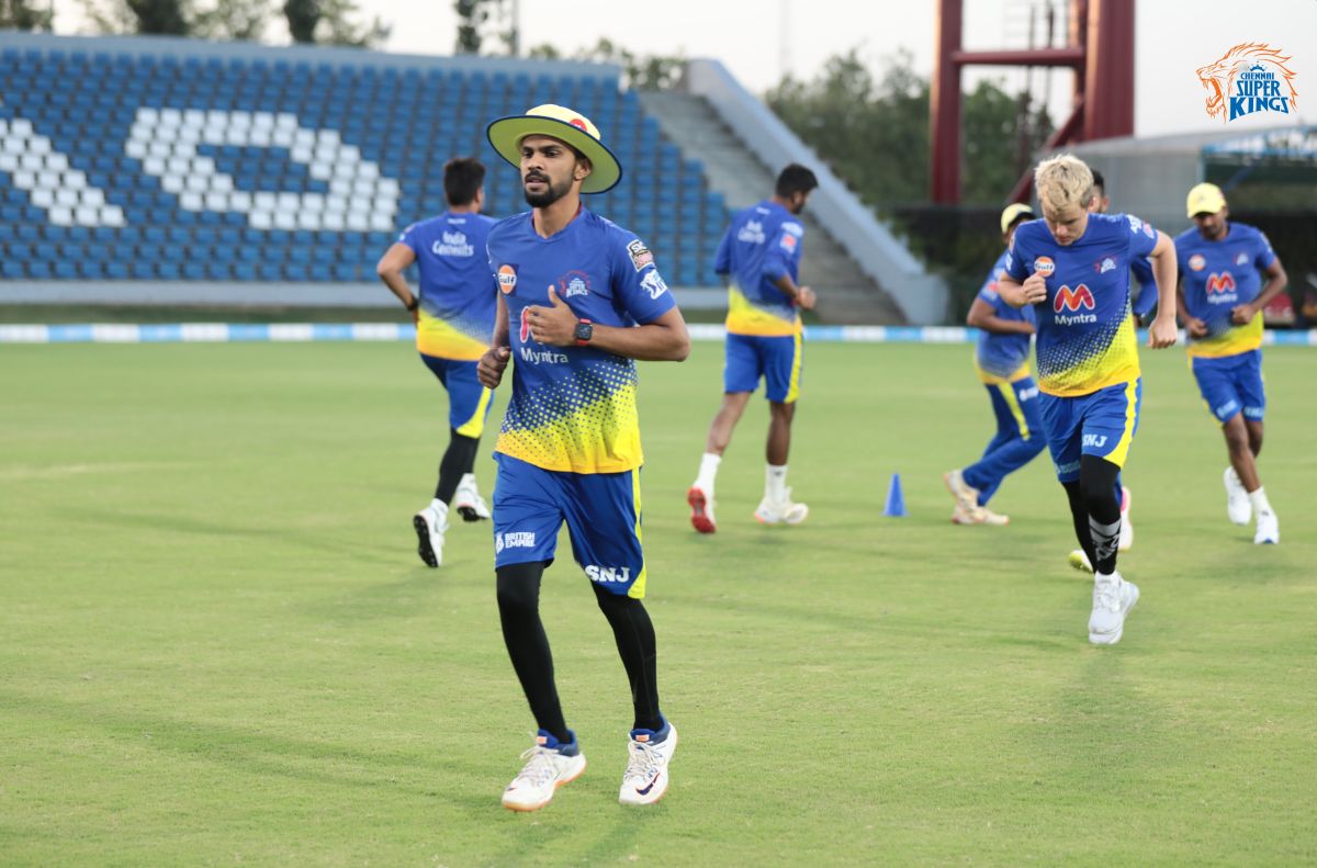 Ruturaj Gaekwad and Sam Curran go through the drill