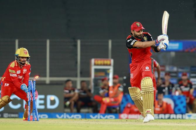 Virat Kohli is bowled by Harpreet Brar