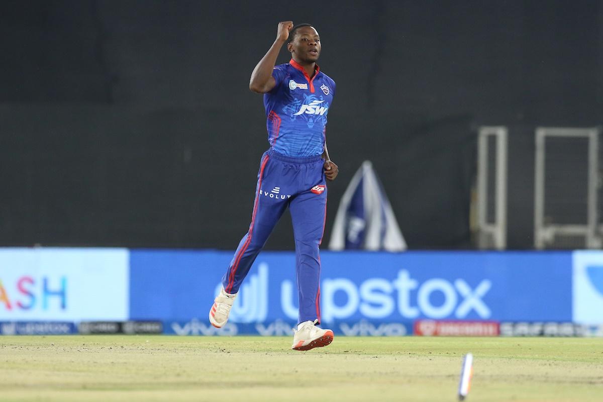 Kagiso Rabada celebrates after dismissing Chris Gayle