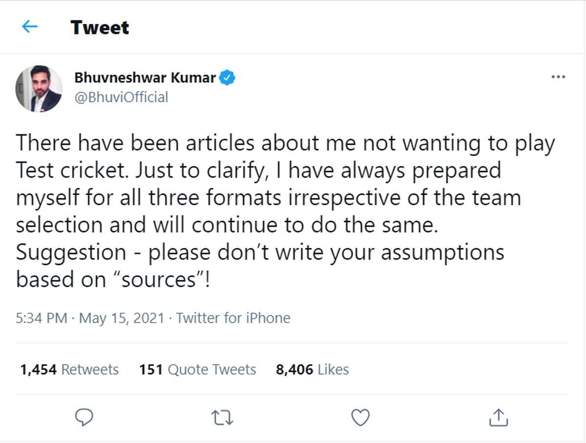 Bhuvnshwar Kumar's tweet