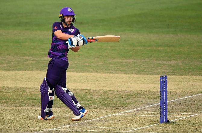 Matthew Cross hit pacer Adam Milne for five fours in a single over. 