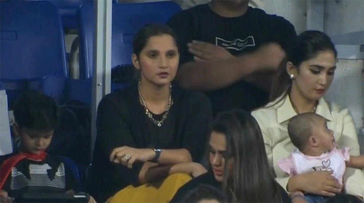 Sania Mirza watches from the stands