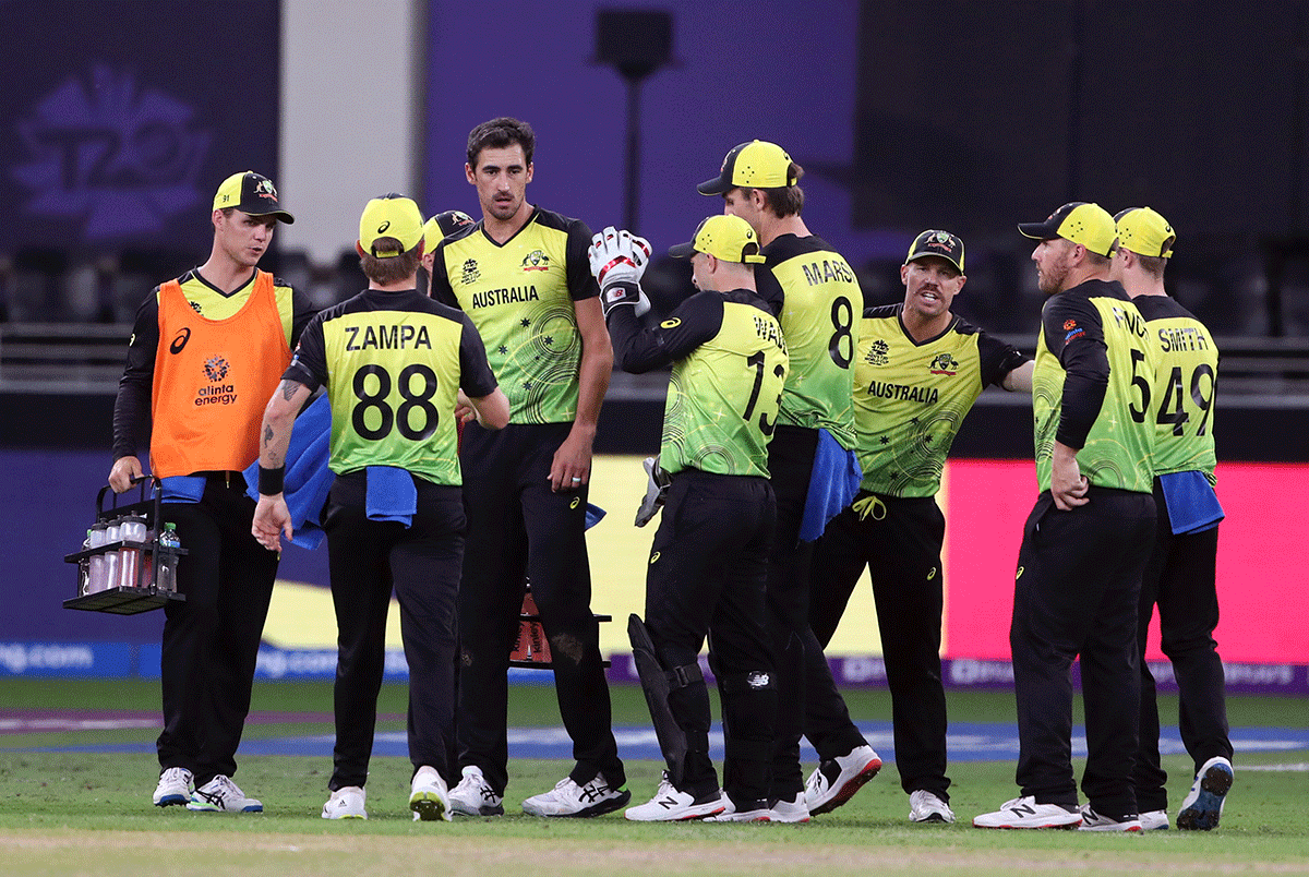 Australia players celebrate a wicket. 'We've got such a rich history and it would be nice to add this piece to the puzzle that's for sure,' Australia coach Justin Langer said on Friday.